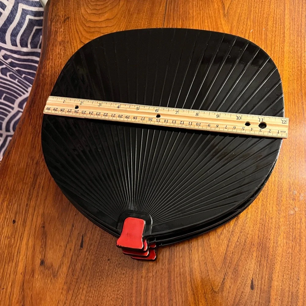Black lacquerware sushi serving platter plate The Haldon Group from Japan set 5